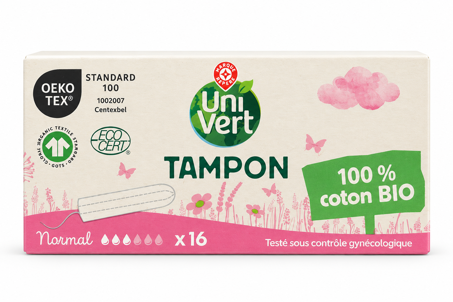 Uni vert tampon