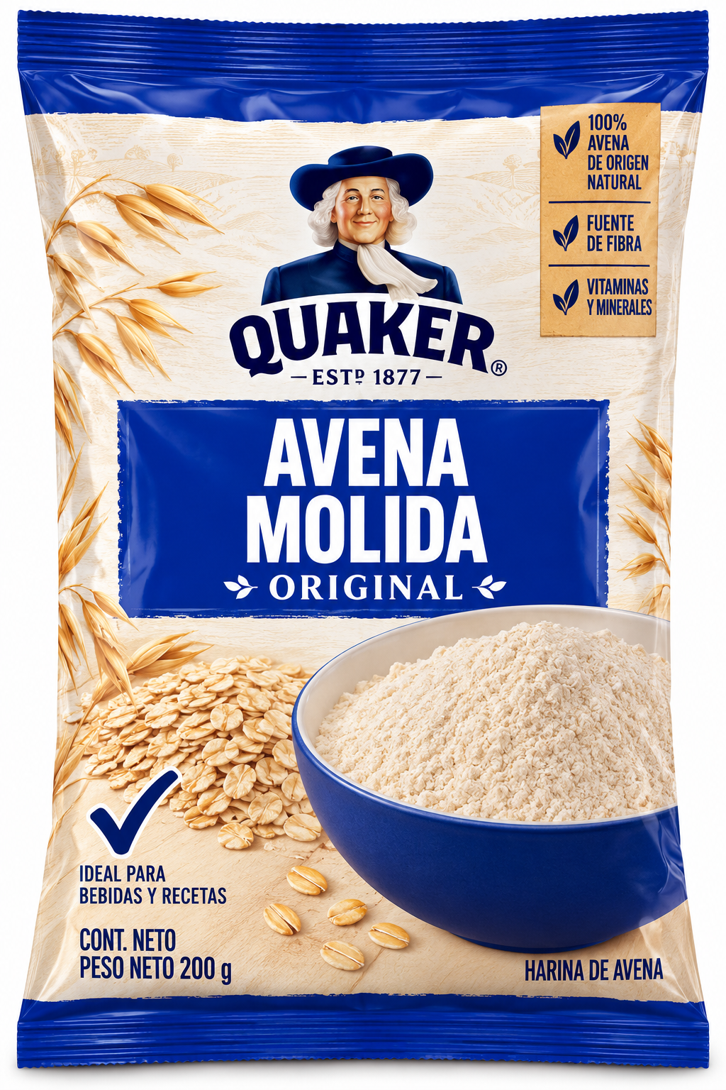 Avena integral molida