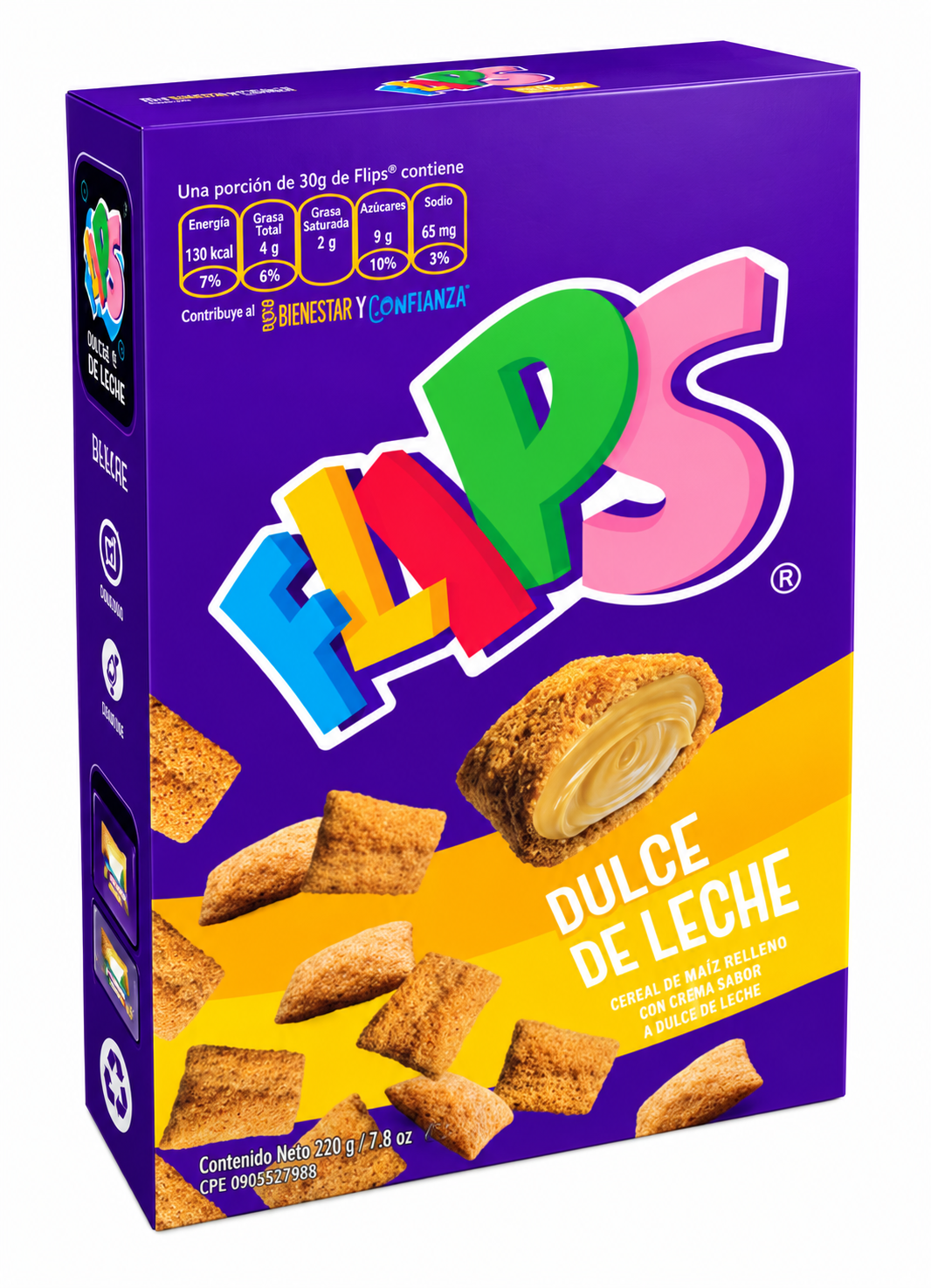 Cereales rellenos de dulce de leche
