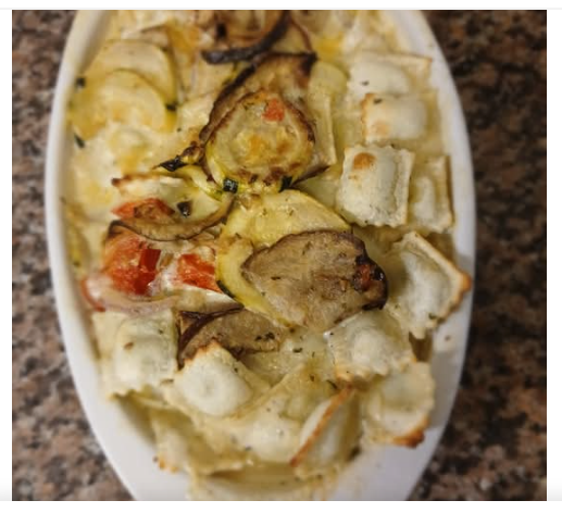 Gratin de ravioles végétarien