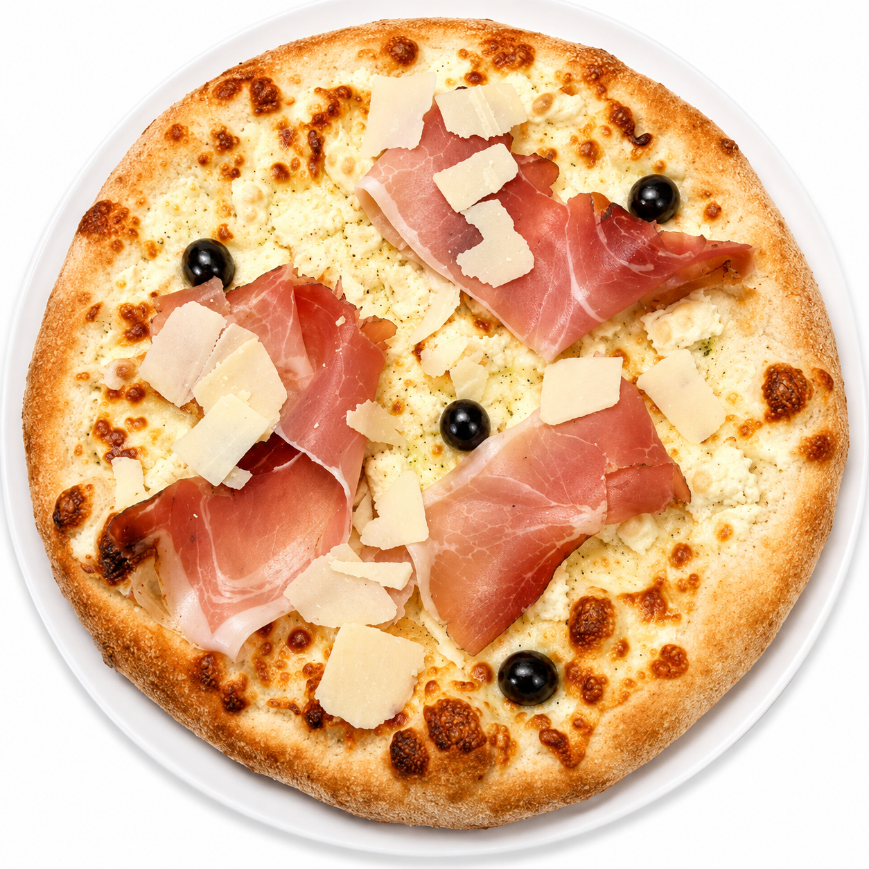 Pizza Ravioles, Jambon cru