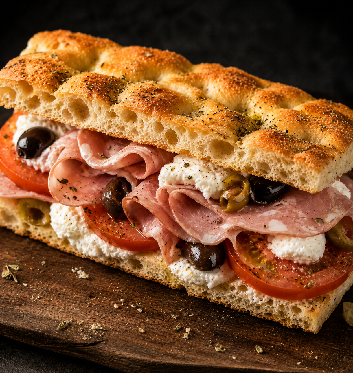 Focaccia à la mortadelle