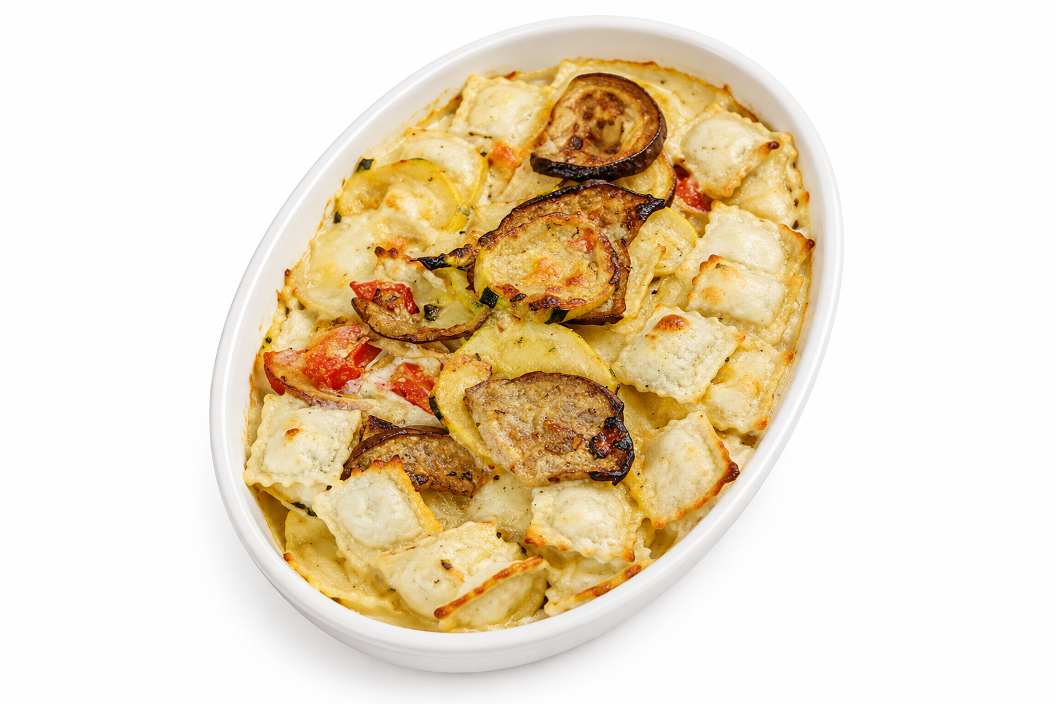 Gratin de ravioles végétarien