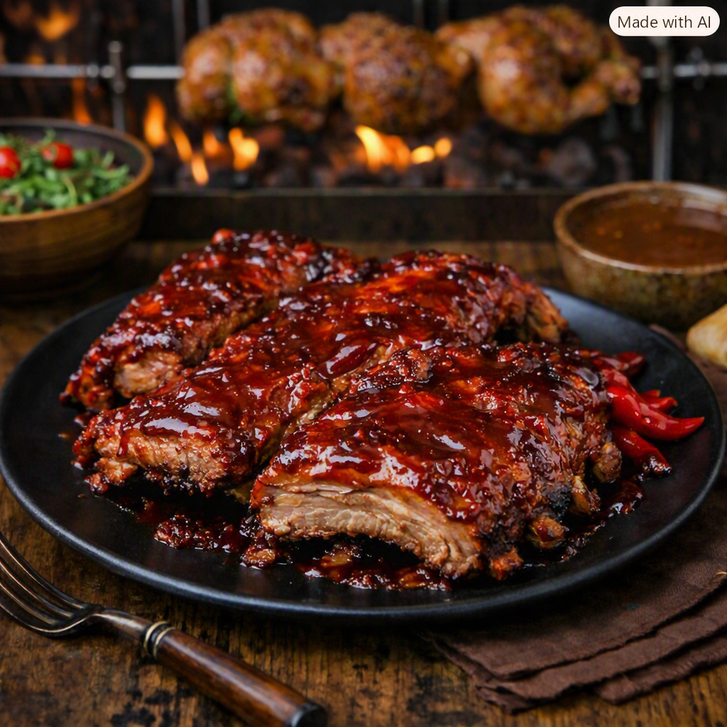 Long ribs barbecue soja une part