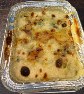 Raviole gratiné crème une barquette