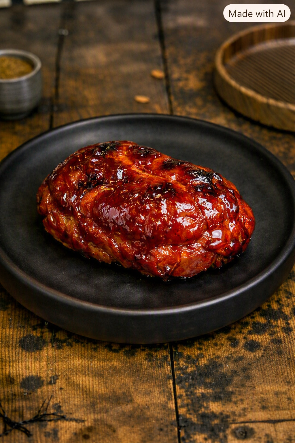 Mini rôti travers de porc laqué barbecue soja