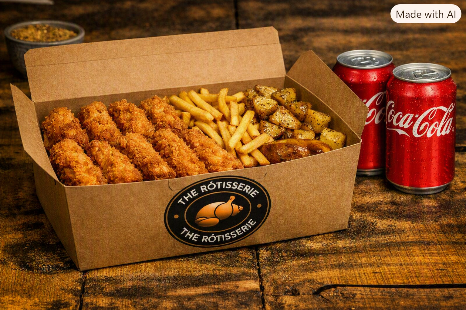 Box tenders 2 personnes + pomme de terre rôti ou frite + soda