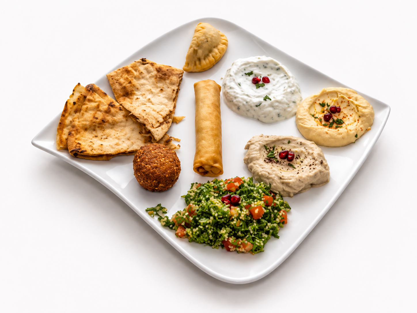 Formule mezze à 8 entrées chaudes et froides