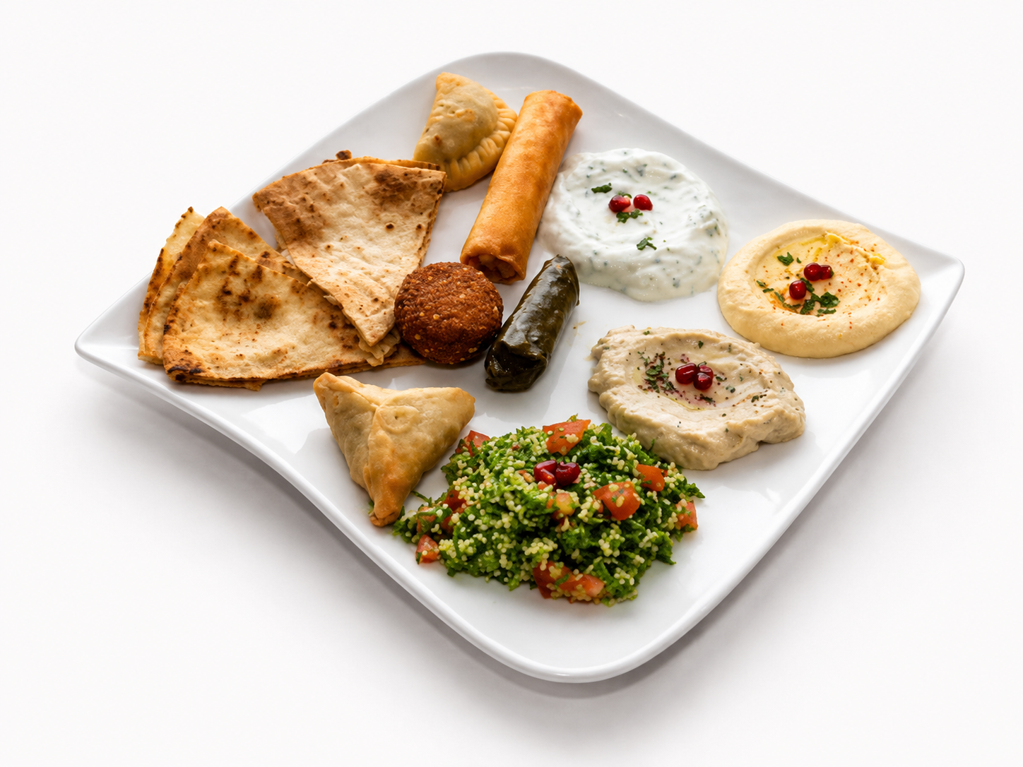 Formule mezze à 10 entrées chaudes et froides