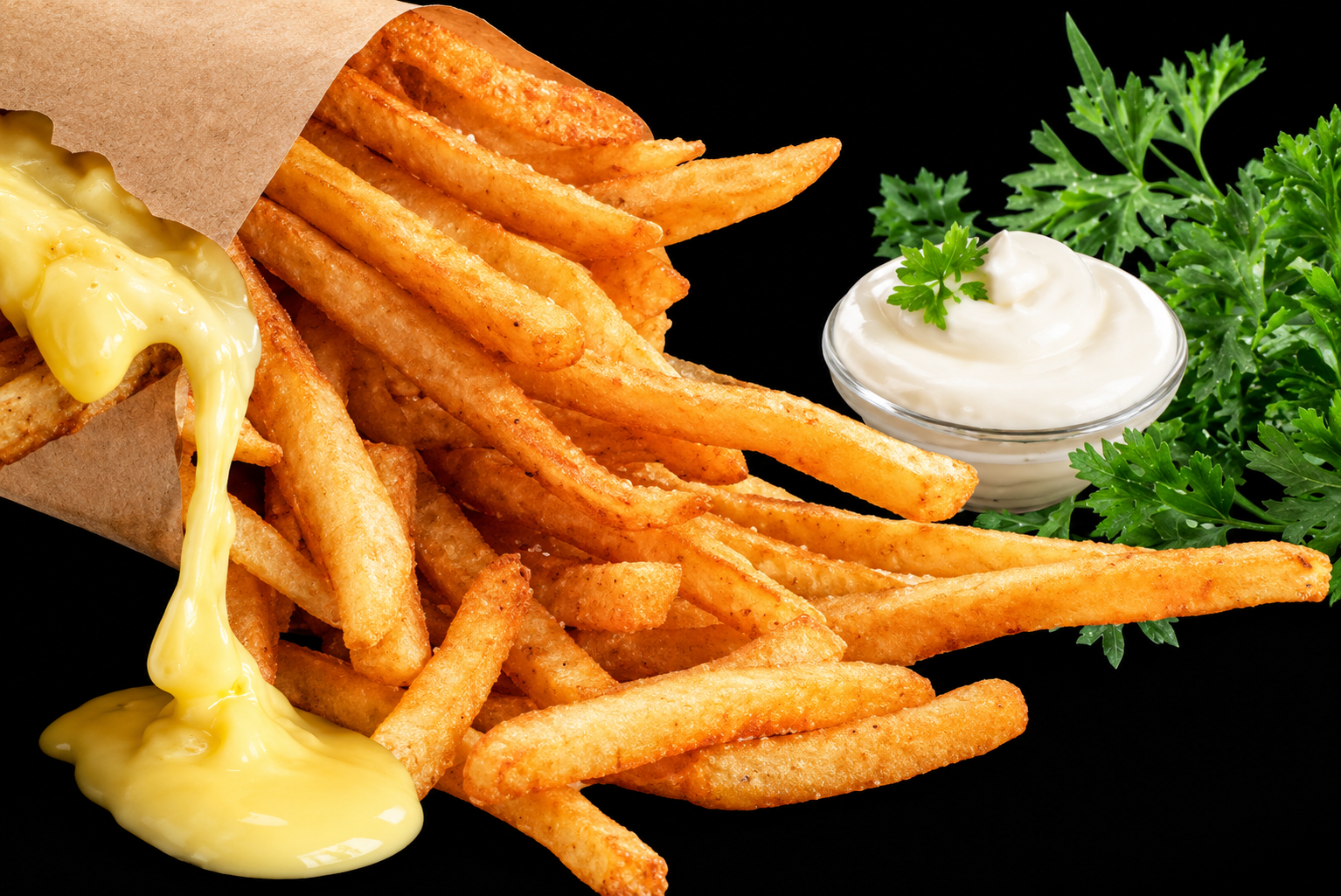 Petites Frites avec sauce fromagère 🧀