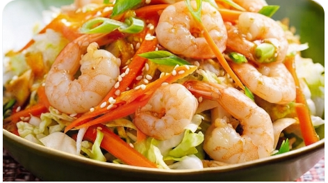Salade Chinoise aux Crevettes