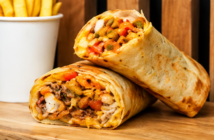 Le Spécial Chicken Burritos + Frites
