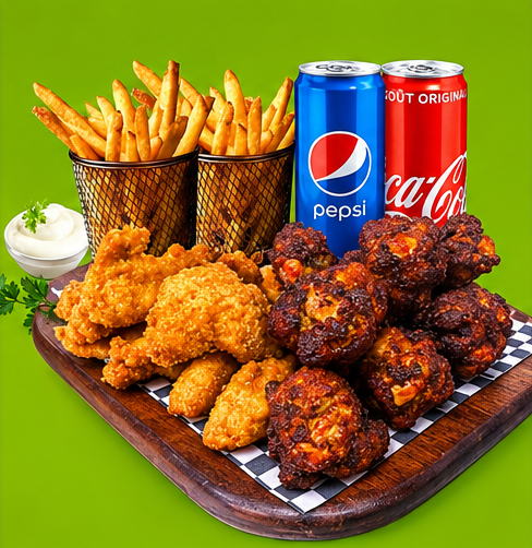 🏀 Menu Duo Mix (7 hot wings • 7 tenders)