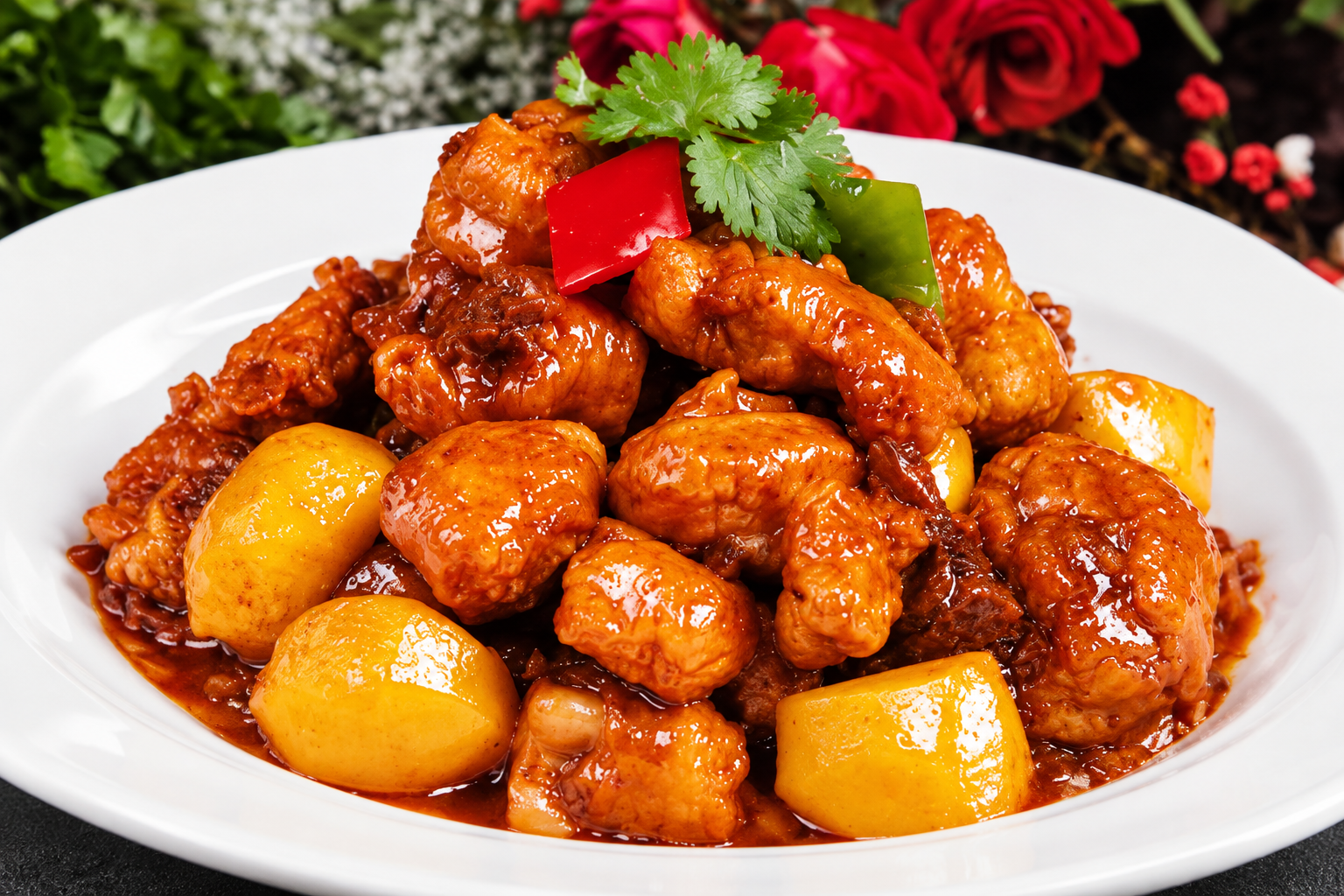 Poulet braisé aux chataignes