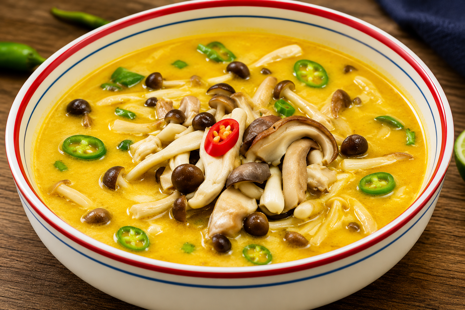 Panse de porc au champignons et piment verte