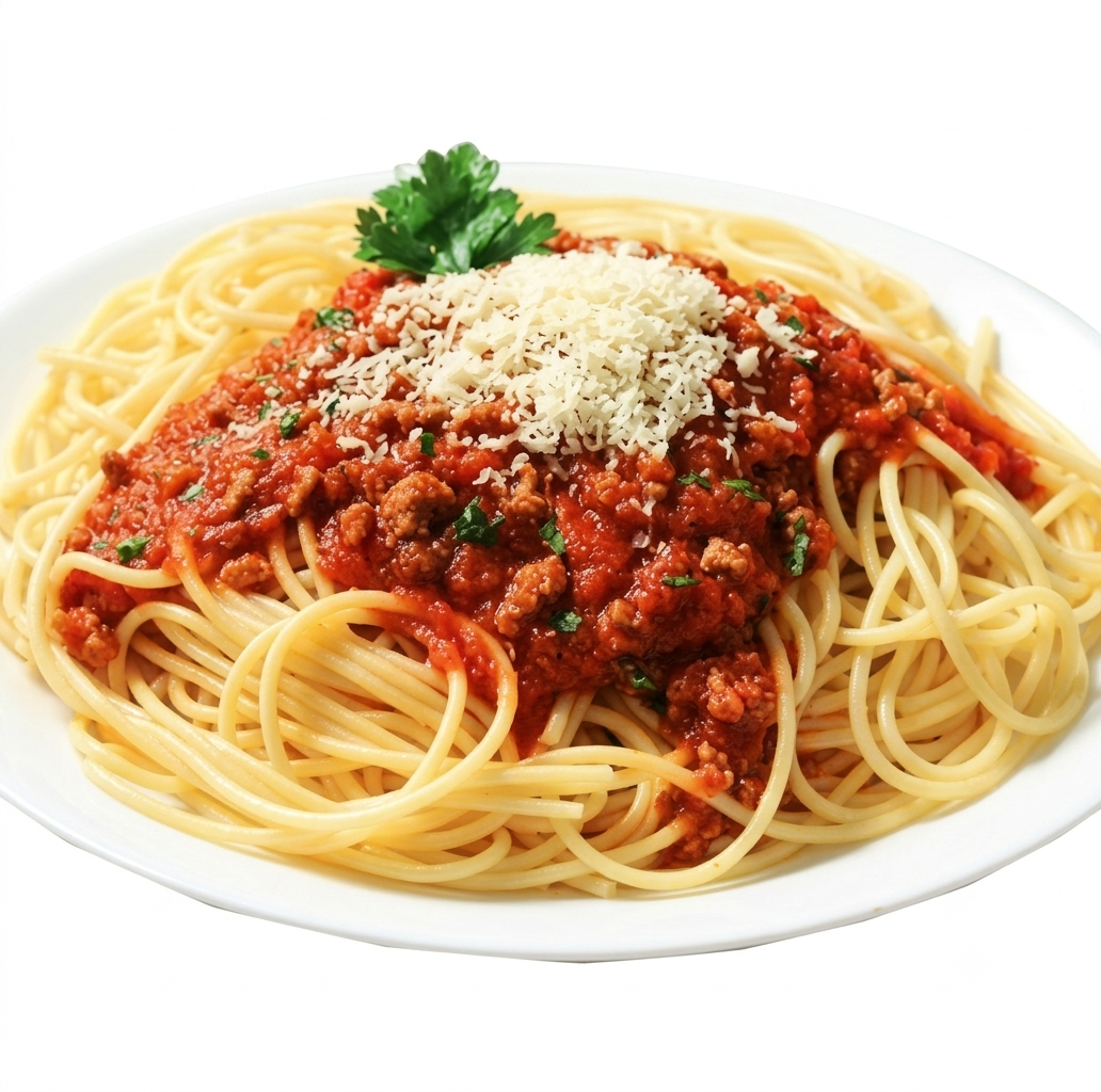 Menu pâtes bolognaise gratinées