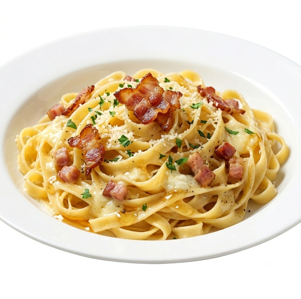 menu pate carbonara gratinees