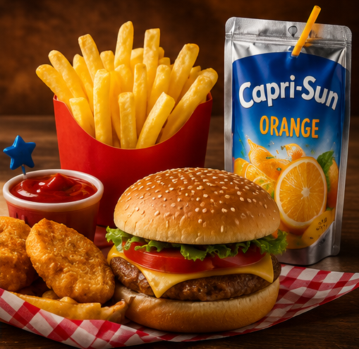 Nuggets ou Petit Burger + Frites + Jus Capri-Sun