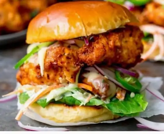 Menu burger chicken spicy