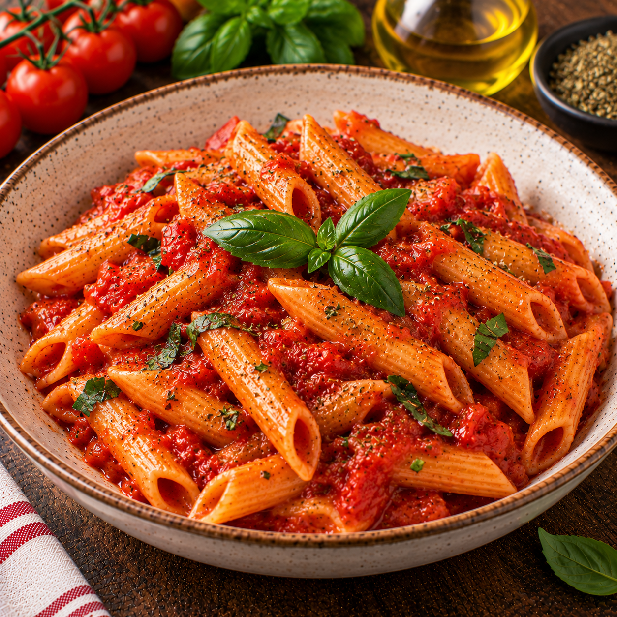 Penne all’ arrabiata + 1 Offert