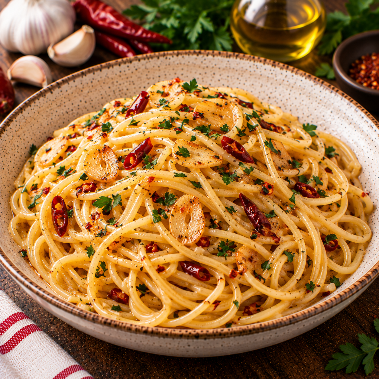 Spaghetti aglio olio e pepperoncino