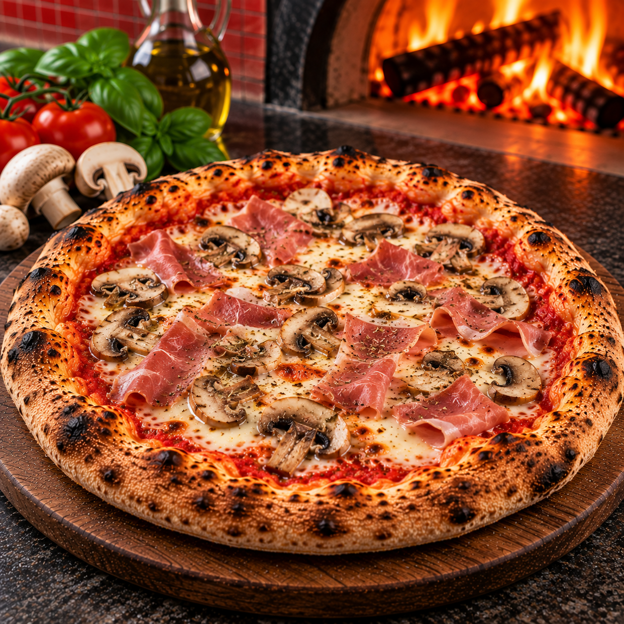 Pizza Prosciutto e Funghi