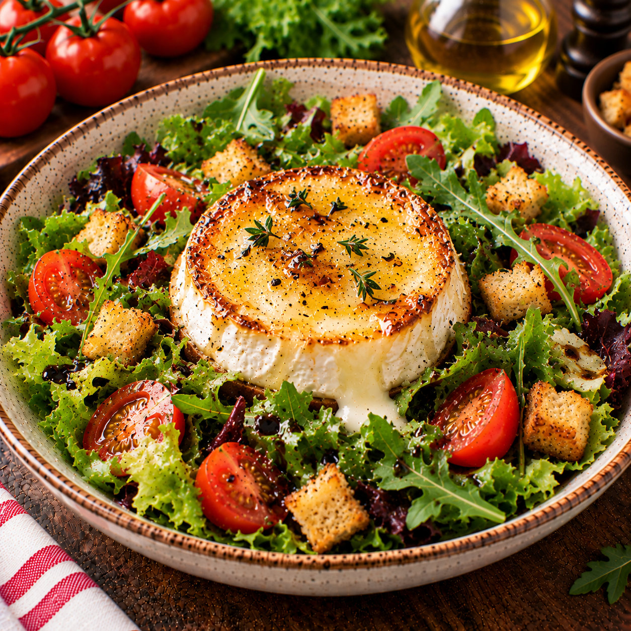 Salade de chèvre chaud