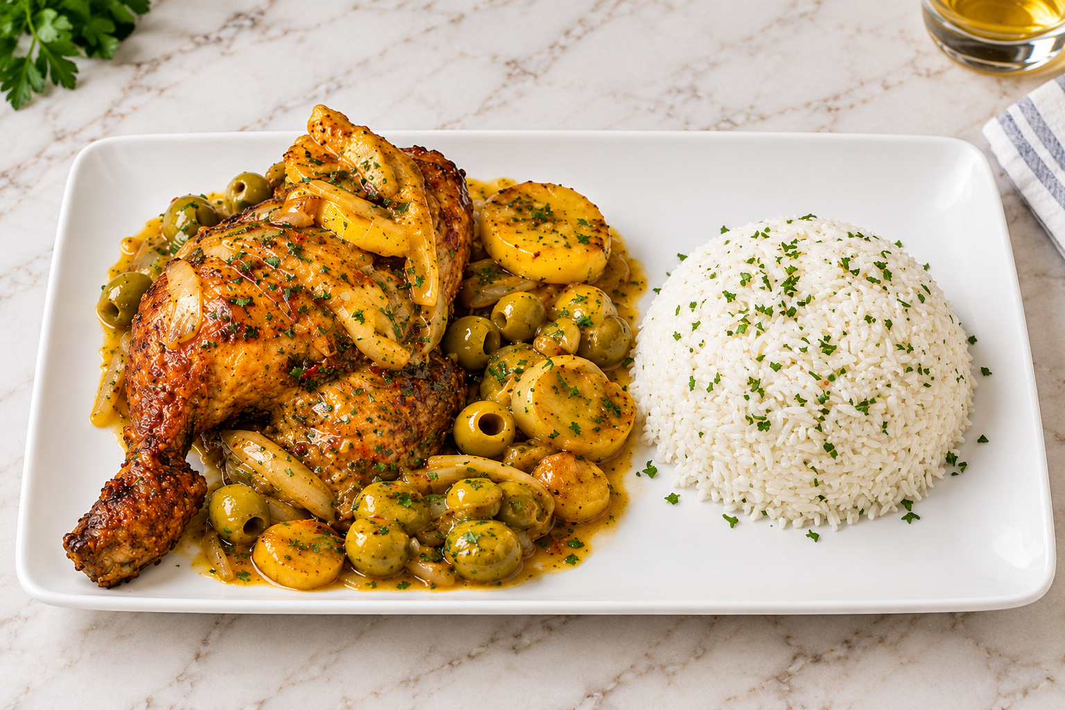 Yassa poulet avec du Riz
