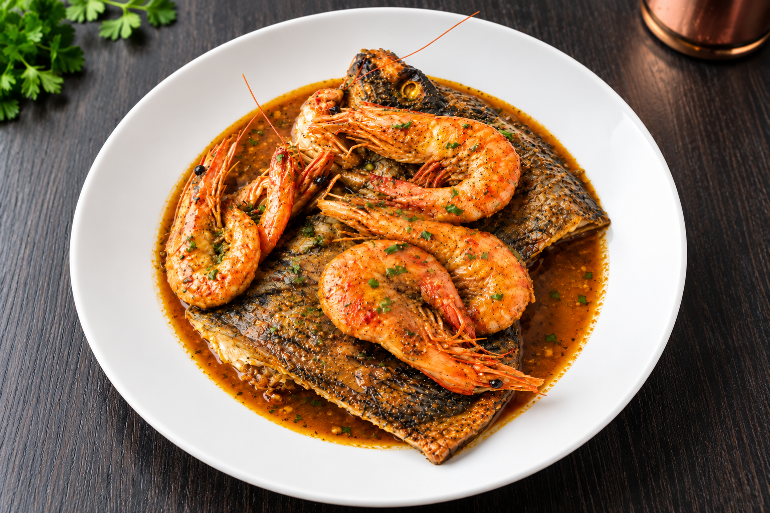 Soupe de poisson et Gambas