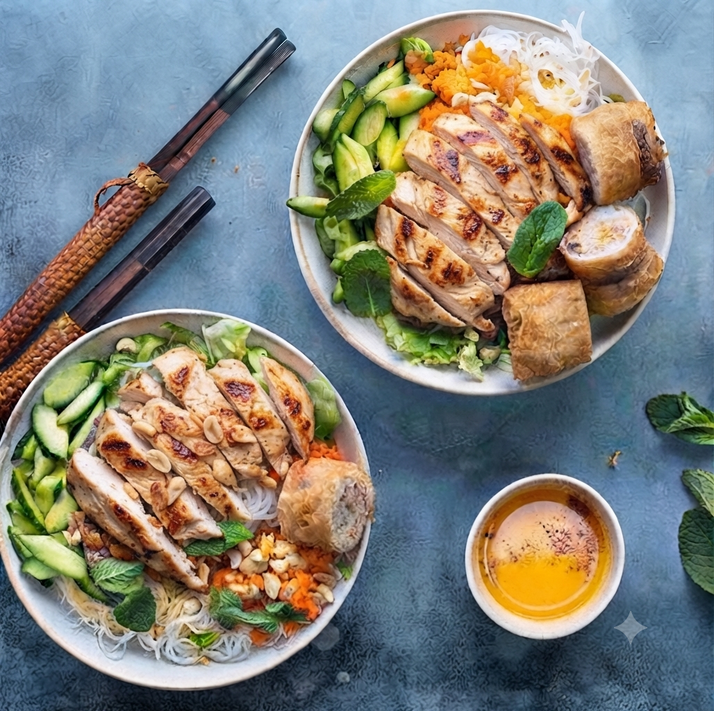 Salade Bo Bun au poulet