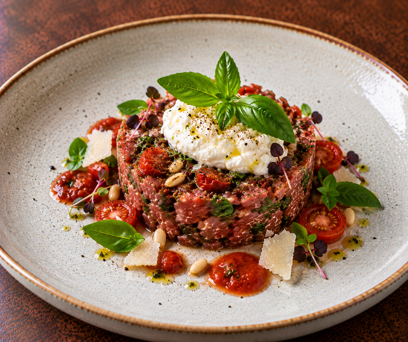 Tartare de Bœuf façon Caprese (PLAT)