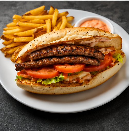 Sandwich Steak Pain Rond