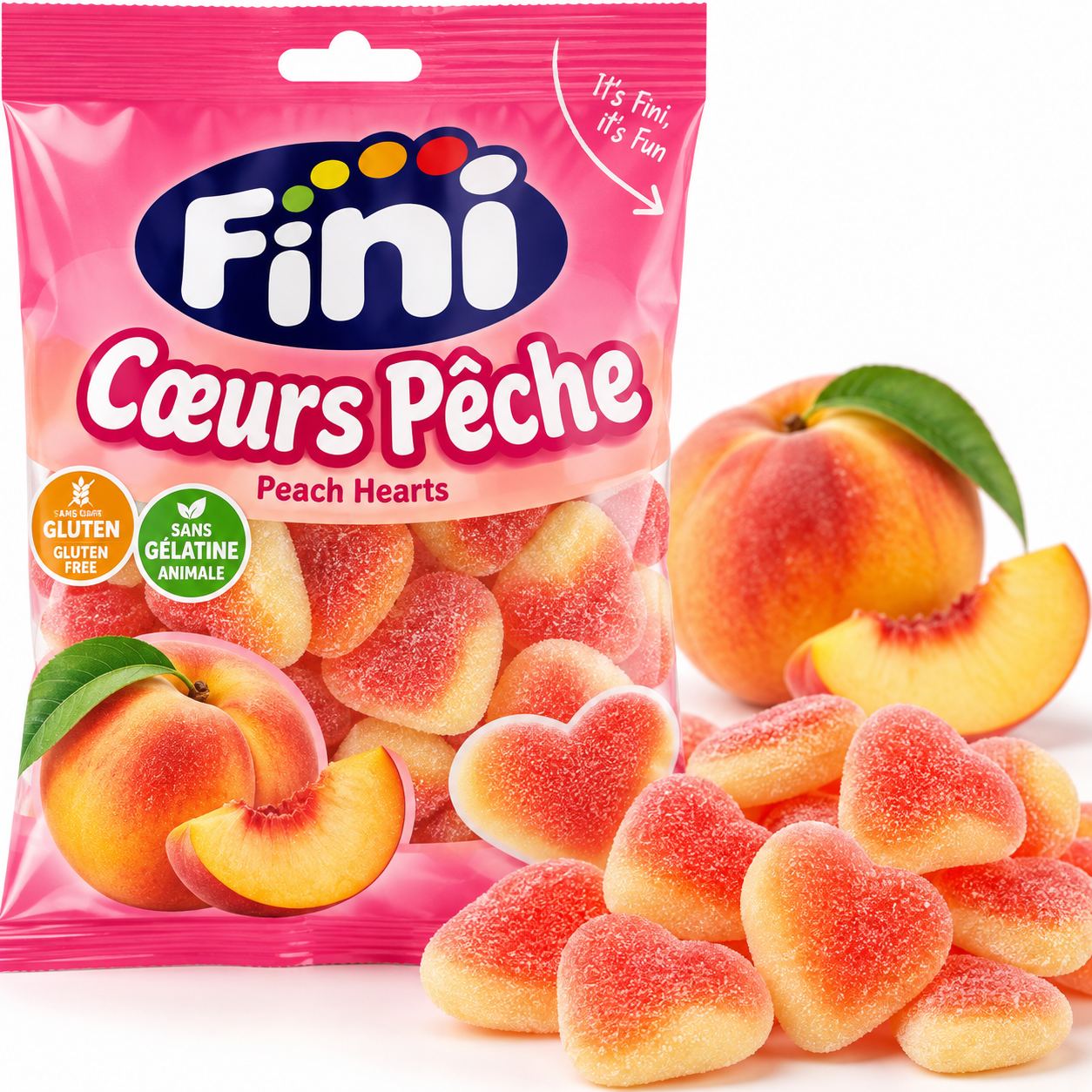 Bonbon Fini coeur pêche (90g)